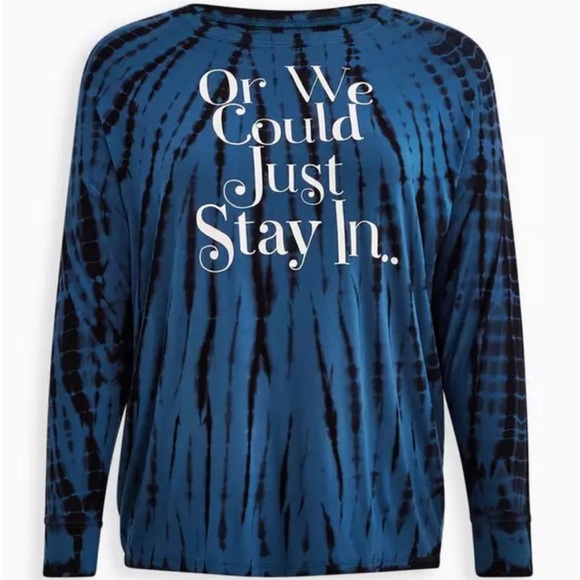 NWOT Torrid Dolman Tee - Super Soft Stay In Tie Dye Blue - Picture 5 of 11